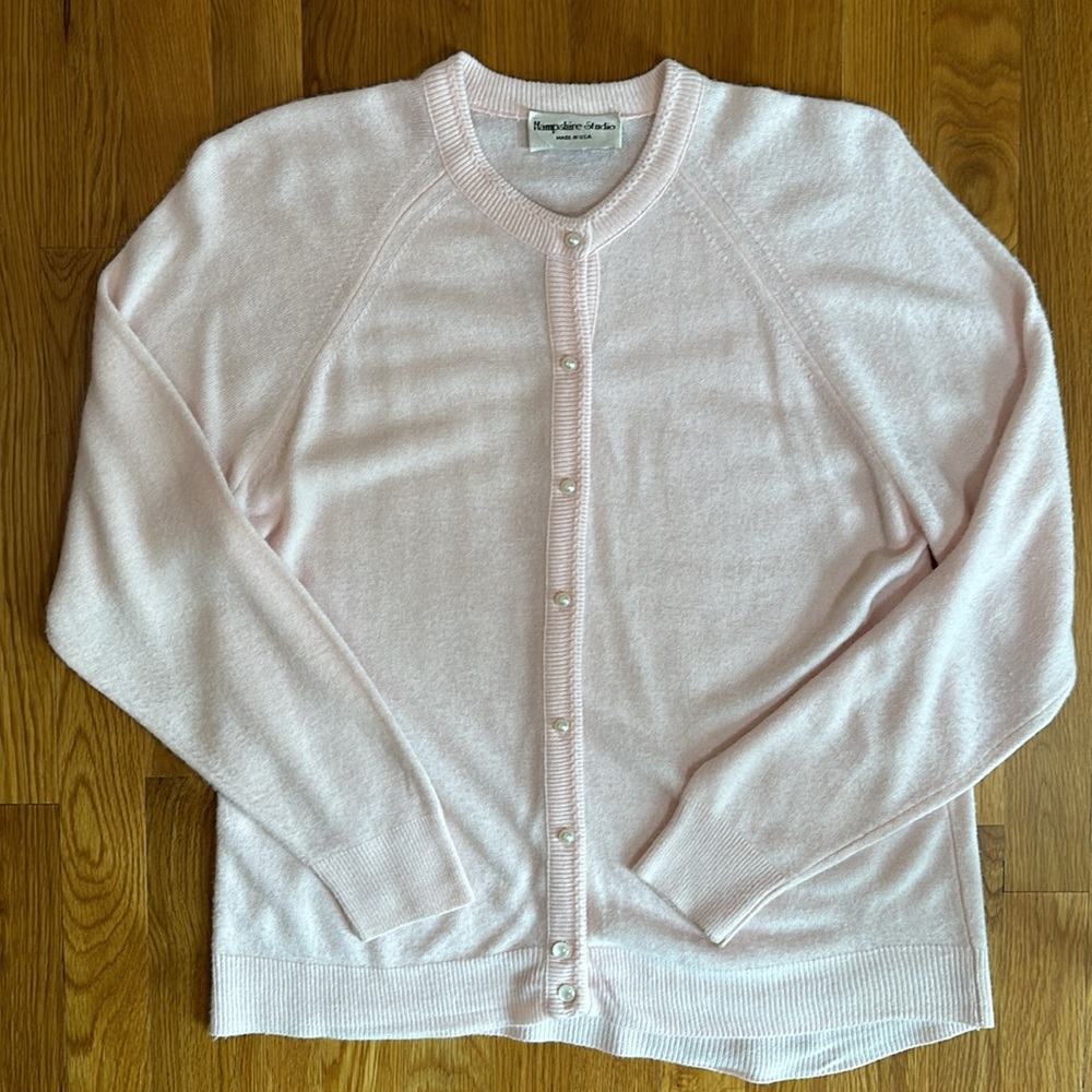 Hampshire Studios Pale Pink Vintage Super-soft Cardigan